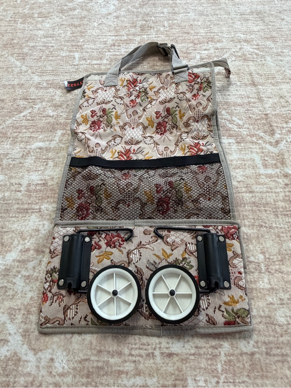 Floral Beige Rolling Tote Insert
